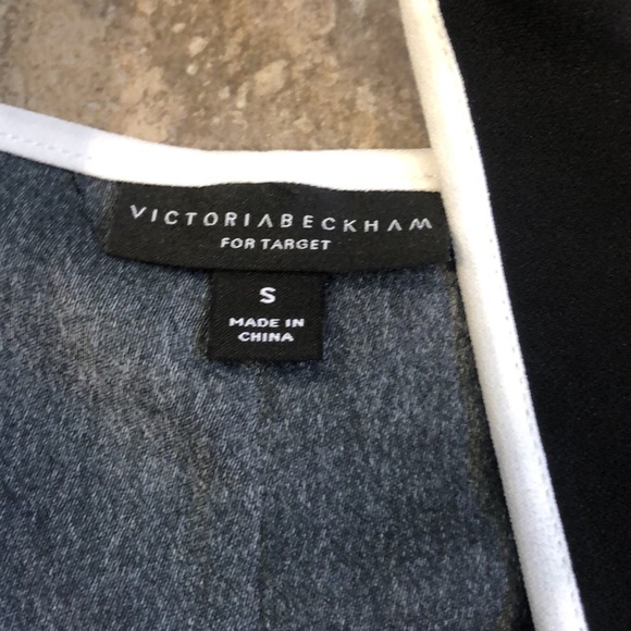 VICTORIA BECKHAM Daisy Peplum Tank in Black/White - Picture 4 of 8